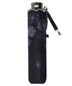 MOONBAT 【遮光率100％/遮熱/UV】LANVIN en Bleu (ランバン オン ブルー)晴雨兼用日傘 フラワーグリッター シルバースカラ刺繍 花柄 折りたたみ傘 簡単開閉