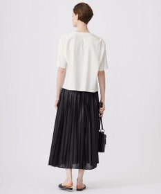 ICB 【洗える】 レザーライクシアープリーツ スカート