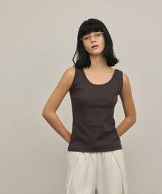 GRACE CONTINENTAL テレコノースリーブトップ