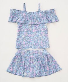 OP／FILA 【marie claire ENFANTS】花柄オフショルセパレートワンピース水着