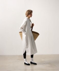 LENO STRIPE SHIRTS DRESS / ストライプシャツドレス