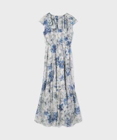 GRACE CONTINENTAL フラワープリントフリルワンピース