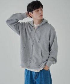 WEGO 【ユニセックス着用ITEM/SMLサイズ展開】リラックスフィットダブルZIPパーカー