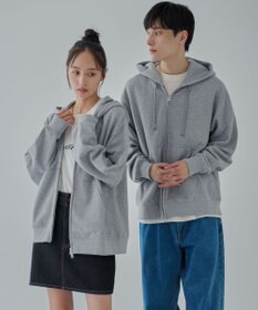 WEGO 【ユニセックス着用ITEM/SMLサイズ展開】リラックスフィットダブルZIPパーカー