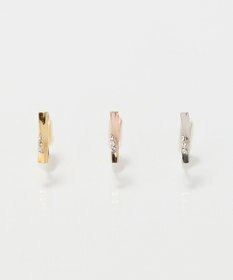 Phoebe 【金属アレルギー対応】【痛くないシリーズ】ツイストバービジューライトフィットイヤリング　ゴールド