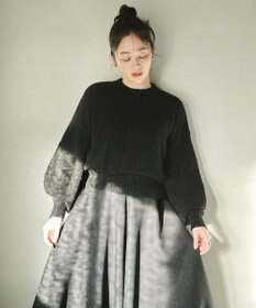 #Newans 【洗える】クロップドバルーンボリュームスリーブニット