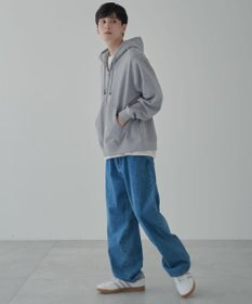 WEGO 【ユニセックス着用ITEM/SMLサイズ展開】リラックスフィットダブルZIPパーカー