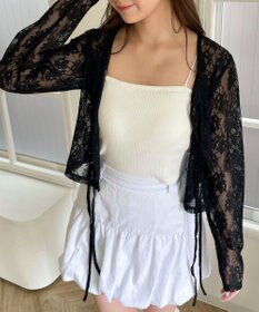 WEGO レースリボンカーディガン