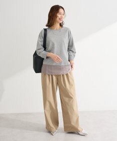 Green Parks 七分袖ドルマン裏毛シアードッキングプルオー