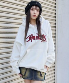 WEGO 【ユニセックス着用ITEM/SMLサイズ展開】グラフィックロゴプルパーカー