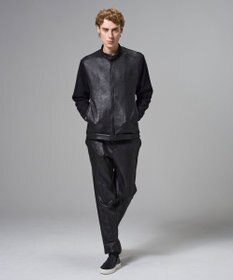 JOSEPH HOMME 【ストレッチ】レザーライクジャージーニットブロック　ZIP UPブルゾン