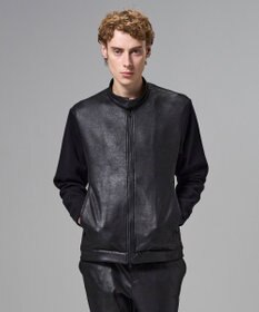 JOSEPH HOMME 【ストレッチ】レザーライクジャージーニットブロック　ZIP UPブルゾン