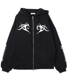 WEGO 【裏起毛/セットアップ対応】グラフィック裏起毛ZIPビッグパーカー