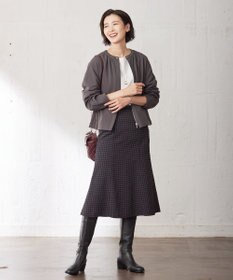 J.PRESS LADIES ジョーゼットジャージー タックスリーブ ブルゾン