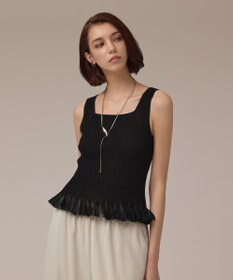 GRACE CONTINENTAL シアーフリルニットトップ