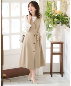 ANY SIS S 【洗える】フェイクパールストライプ ブラウス