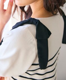 Feroux 肩リボン ペプラムニット