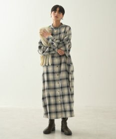 AMERICAN HOLIC バンドカラーチェックシャツワンピース