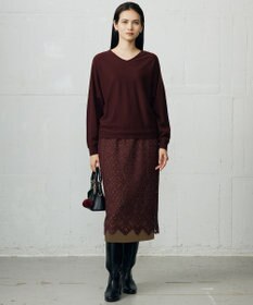 自由区 S 【SHIHOさん着用】バイカラーレース スカート