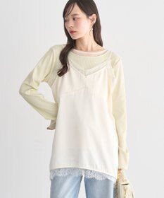 earth music&ecology 【予約】ランジェリーライクレースキャミ