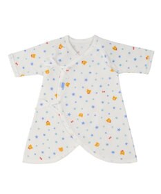 MIKI HOUSE HOT BISCUITS 【50-60cm】 フライス素材の総柄コンビ肌着