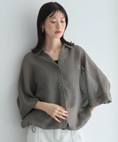 YECCA VECCA 　裾ドロストメッシュシャツ