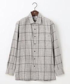 JOSEPH ABBOUD 【柔らかな肌触り】 オーガニックラフィ グレンチェックシ ャツ