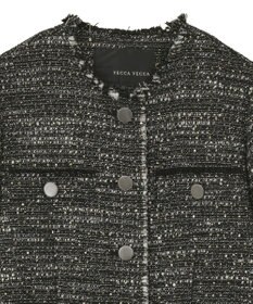 YECCA VECCA ノーカラーツイードジャケット