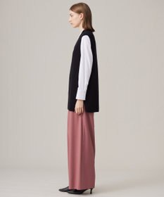 ICB L 【洗える】 ウールヴィスコースストレッチ タックパンツ