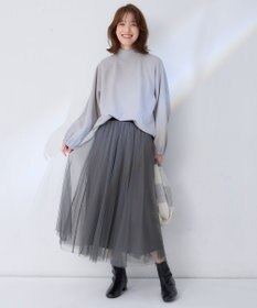 ANY L リブ起毛モックネックプルオーバー