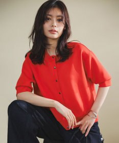 UNFILO 【VERY掲載】BEAUTY FORM JERSEY light スナップカーディガン レッド