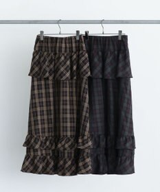 Green Parks ■ＥＳＣＡＲ　チェックペプラムフレアスカート