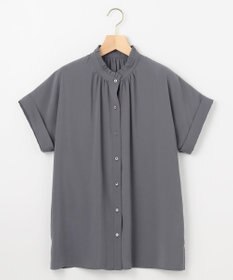 組曲 バウンディングシャーティング バンドカラーフリル ブラウス