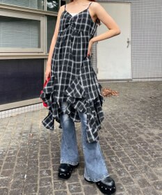 WEGO チェックイレヘムキャミワンピース