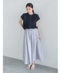 Te chichi 【接触冷感/イージーケア】フロントレースフレンチスリーブブラウス