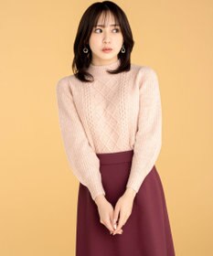 ANY SIS S 【低身長企画】ケーブルコンパクト ニット