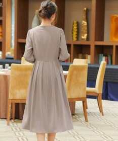 Tiaclasse 【洗える】ロールVネックワンピース