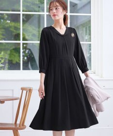 Tiaclasse 【洗える】ロールVネックワンピース