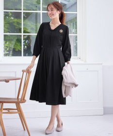 Tiaclasse 【洗える】ロールVネックワンピース