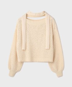 GRACE CONTINENTAL メッシュオーバーニットトップ