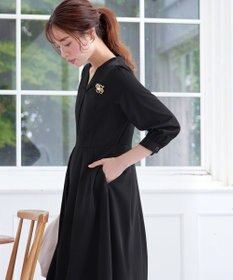 Tiaclasse 【洗える】ロールVネックワンピース