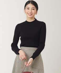 ANY SIS 【洗える】ネックパール調リブ ニット