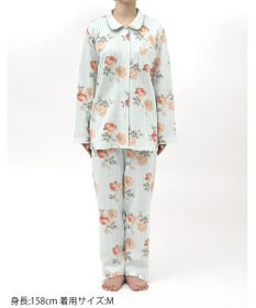 Wing パジャマ 綿100%(本体肌側) あったか 3Lまで対応 大きいサイズ 長袖 長ズボン 冬 レディース EP6023 ウイング／ワコール