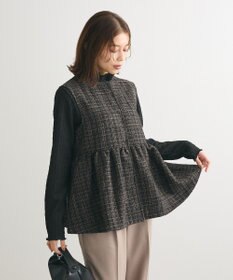 Green Parks ラメツィードペプラムベスト