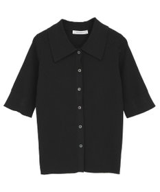 Green Parks ポロ襟5分袖リブニット