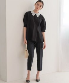 組曲 【2WAY】レース襟フレンチテリーフレア カットソー