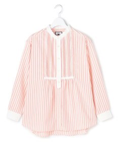 J.PRESS YORK STREET 【WOMEN】ピンタック バンドカラーストライプブラウス