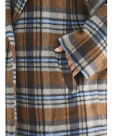 Green Parks ・ＥＬＥＮＣＡＲＥ　ＤＵＥ　シャギーチェックミドルコート