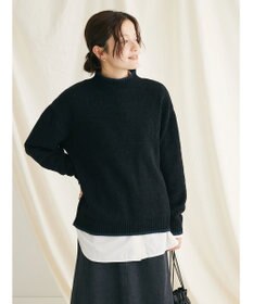 CRAFT STANDARD BOUTIQUE 洗えるモールニット配色プルオーバー