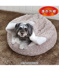 PET PARADISE ペットパラダイス 丸型寝袋 遠赤外線 《アラン柄》 60cm